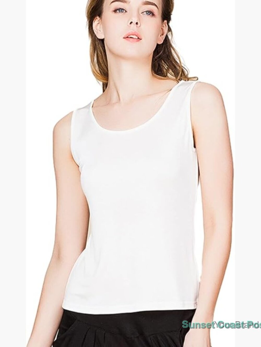 Mulberry Silk Tank Top Sleeveless Blouse Summer T-Shirt